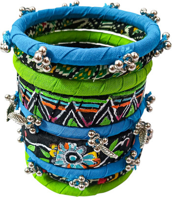 Soundarya boutique Fabric Bangle Set(Pack of 9)