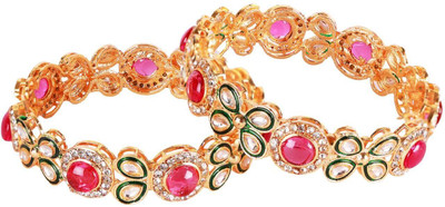Efulgenz Alloy Gold-plated Bracelet Set(Pack of 2)
