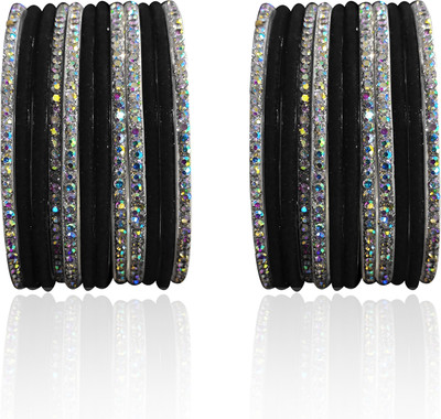 Suhagan Glass Cubic Zirconia Bangle Set(Pack of 24)