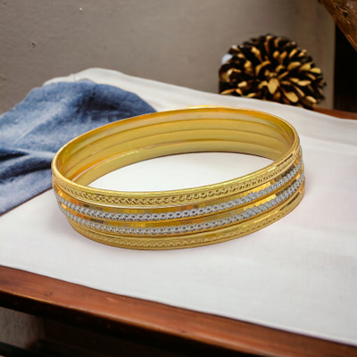 AARISAI Metal Gold-plated Bangle Set(Pack of 4)