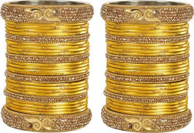 Rajwadi Metal, Alloy Cubic Zirconia Gold-plated Bangle Set(Pack of 52)