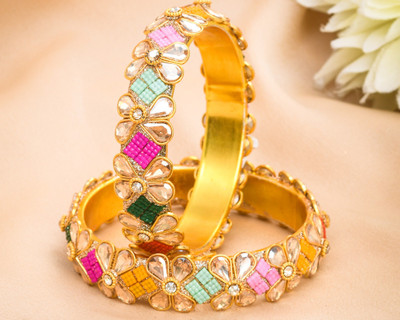 ShiyaShree Brass Gold-plated Bangle Set(Pack of 2)