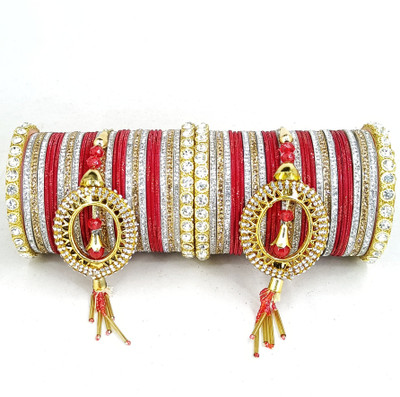 PRETTY GEMS Metal Zircon Bangle Set(Pack of 58)