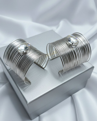 Orangenysha Brass Crystal Gold-plated Cuff(Pack of 2)