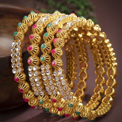 Sukkhi Alloy Gold-plated Bangle Set(Pack of 4)