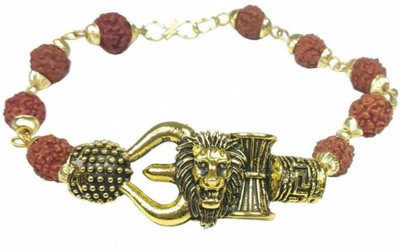 Malas Collection Brass, Rudraksha Gold-plated Bracelet