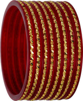 Barffy collections Plastic Gold-plated Bangle Set(Pack of 8)