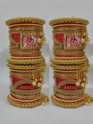 HADIYA Plastic Zircon Gold-plated Chudas(Pack of 22)