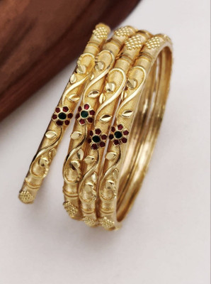 Shree Fashions World Brass Gold-plated Bangle Set(Pack of 4)