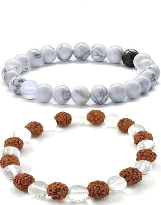HouseOfCommon Stone, Crystal, Rudraksha Bracelet(Pack of 2)