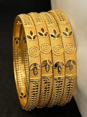 Bajrang Brass, Copper Gold-plated Bangle(Pack of 4)