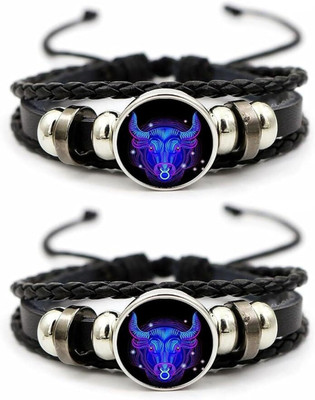 PIXFLIX Leather Charm Bracelet(Pack of 2)