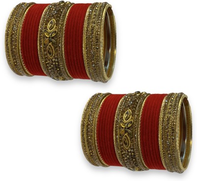 priya kangan Brass Zircon Bangle Set(Pack of 10)