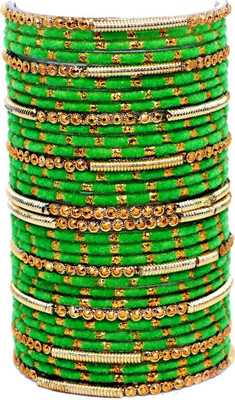 RADHA MOHAN EMPIRE Fabric, Glass Bangle Set(Pack of 34)