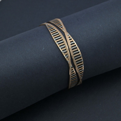 Opal Touch Brass Cubic Zirconia Rhodium Bangle Set(Pack of 2)