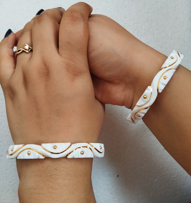 Purabi Shell Gold-plated Shakha Pola(Pack of 2)