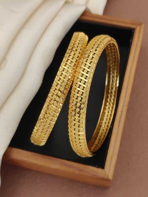 SHIVAY FASHION HUB Alloy Diamond Gold-plated Bangle(Pack of 2)