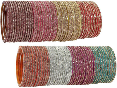 KANGANWORLD Glass Bangle Set(Pack of 10)