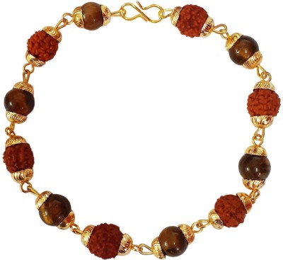 DIVINE SOUVENIRS Brass, Stone, Wood Crystal Gold-plated Bracelet