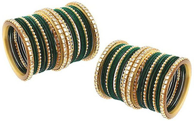 Alzawiah Brass Cubic Zirconia Gold-plated Bangle Set(Pack of 56)