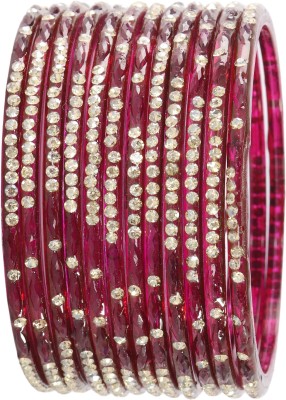 LAVAZZA Glass Zircon Bangle Set(Pack of 12)