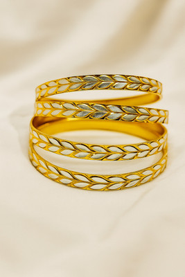 Durgesh Alloy Gold-plated, Silver Bangle Set(Pack of 2)