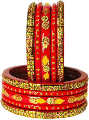 Anshi Creations Lac Bangle Set(Pack of 10)