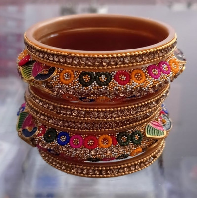 Asquare collection Plastic Jade Brass Bangle Set(Pack of 6)