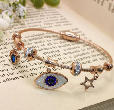 STYLEKRAFT Metal, Alloy, Stainless Steel Cubic Zirconia, Diamond, Zircon Brass, Copper, Gold-plated, Sterling Silver Bracelet Set