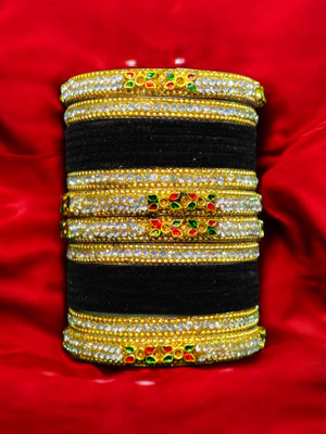 Atrika Metal Zircon Bangle Set(Pack of 10)