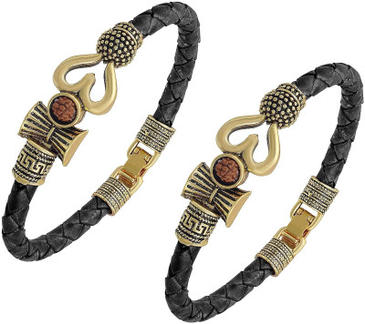 vs unique collections Leather Bracelet Set(Pack of 2)