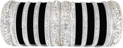 Mayra Creation Metal, Plastic Zircon Silver Bangle Set(Pack of 36)