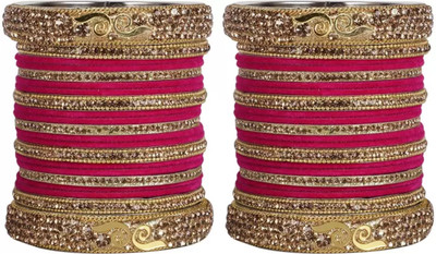 CHURA KING Alloy Crystal Bangle Set(Pack of 10)