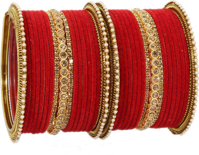 ZULKA Metal Zircon Bangle Set(Pack of 34)