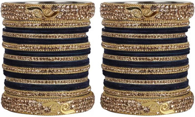 Terraband Alloy Crystal Bangle Set(Pack of 10)