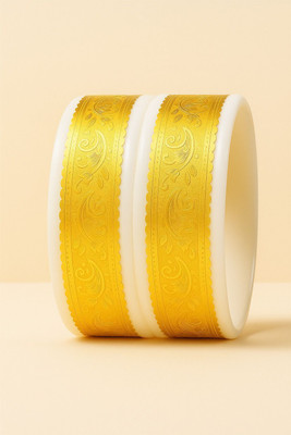 Maya Gold Traditions Brass Gold-plated Bangle(Pack of 2)