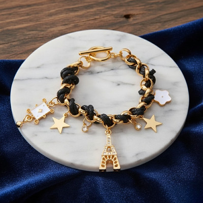 VIDALI Alloy Cubic Zirconia Gold-plated Bracelet