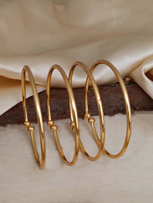 Parisal Brass Diamond Gold-plated Bangle