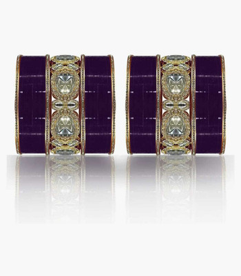 whatowear Metal Zircon Gold-plated Chudas(Pack of 2)