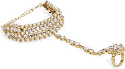 Oomph Alloy Beads, Crystal Gold-plated Ring Bracelet