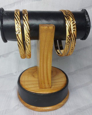 DOMJUR GEMS Copper Gold-plated Bangle Set(Pack of 4)
