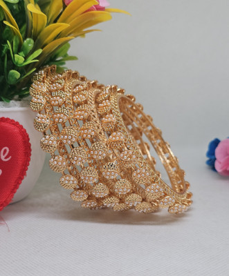 Panini Jewels Alloy Gold-plated Bangle Set(Pack of 2)