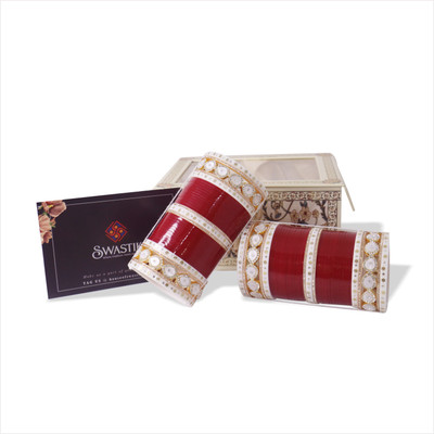 Swastik Brass, Stone, Crystal, Plastic Silver Coated, Brass, NA Chudas(Pack of 2)