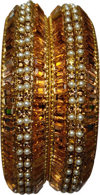 StyleNine Brass Cubic Zirconia Bangle Set(Pack of 2)