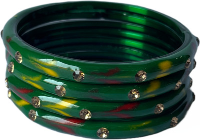 Karaavi Glass Crystal Bangle Set(Pack of 4)