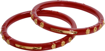BOVZEN Plastic Copper Bangle(Pack of 2)