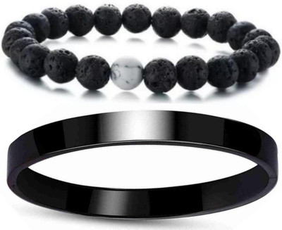 HouseOfCommon Crystal, Alloy, Stainless Steel Bracelet(Pack of 2)