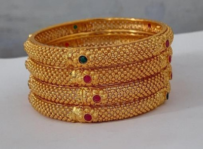 khanak Brass Gold-plated Bangle Set(Pack of 4)