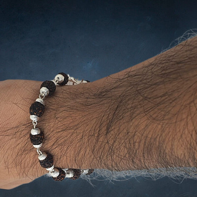 Madhur Creation Brass, Alloy Beads Silver Bracelet