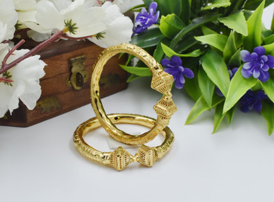 SATTIK Copper Gold-plated Bangle Set(Pack of 2)